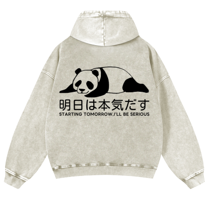 Starting Tomorrow, I'Ll Be Serious Vintage Washed Cotton Back Art Hoodie