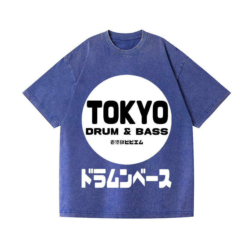 Tokyo Drum & Bass Vintage Wash Japanese Design T-Shirt