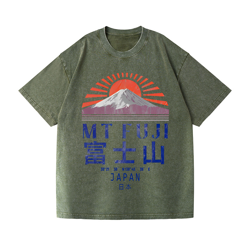 Mount Fuji Vintage Wash Japanese Design T-Shirt