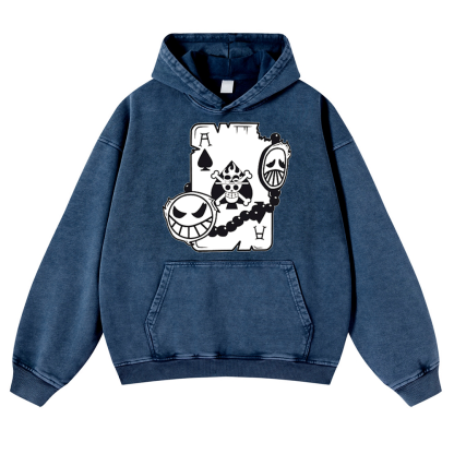 One Piece Vintage Washed Thick Cotton Hoodie