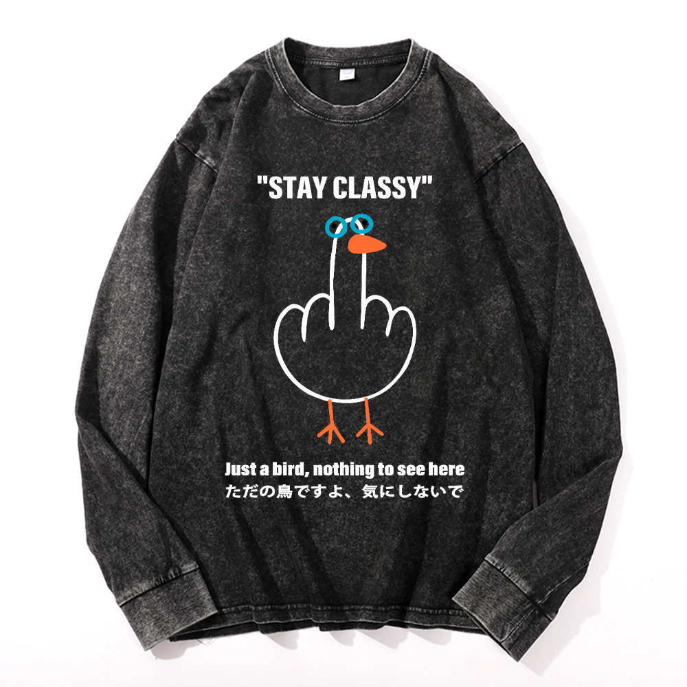 Goose Vintage Cotton Wash Long-sleeve T-shirt