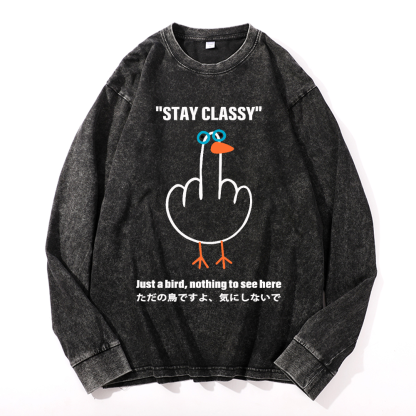 Goose Vintage Cotton Wash Long-sleeve T-shirt