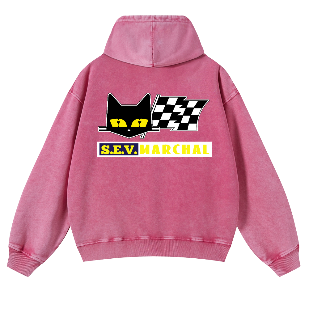 S.E.V Marchal Vintage Washed Cotton Back Art Hoodie