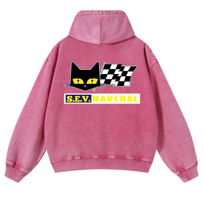 S.E.V Marchal Vintage Washed Cotton Back Art Hoodie