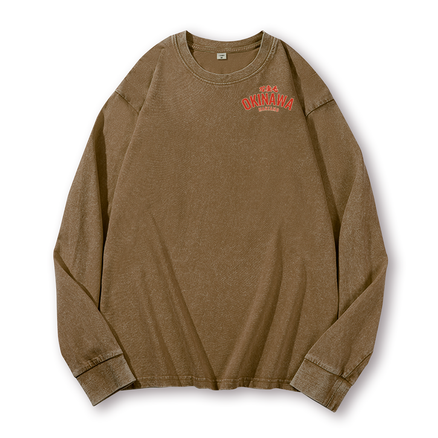 Okinawa Drunken Octopus Vintage Washed Cotton Back Art Long-sleeve T-shirt