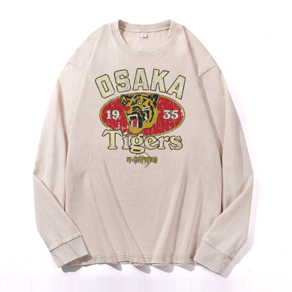 Osaka Tigers Vintage Cotton Wash Crewneck Sweatshirt