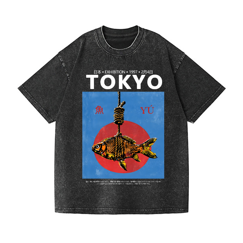 Tokyo Fish Vintage Wash Japanese Design T-Shirt