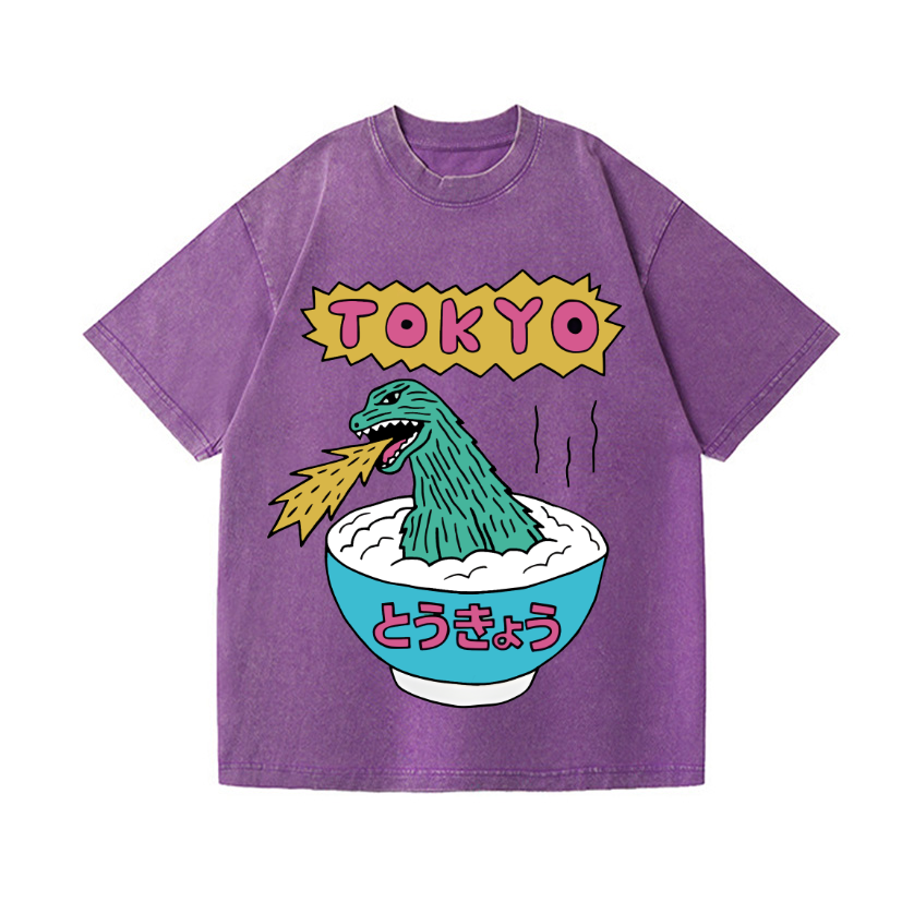 The Monster Rice of Tokyo Vintage Wash Japanese Design T-Shirt