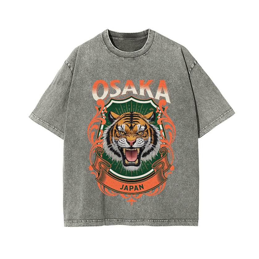Osaka Tiger Vintage Wash Japanese Design T-Shirt