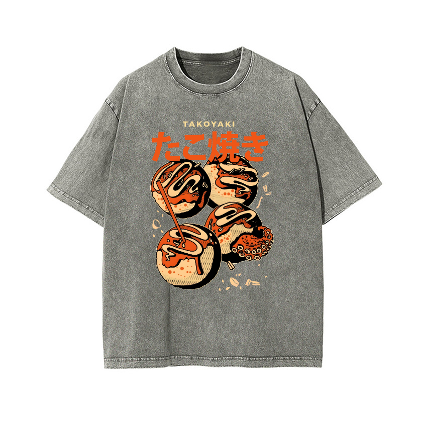 Takoyaki Vintage Wash Japanese Design T-Shirt