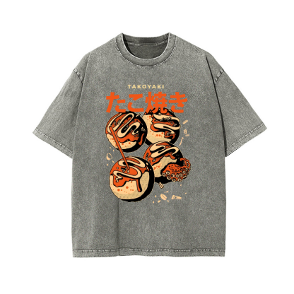 Takoyaki Vintage Wash Japanese Design T-Shirt