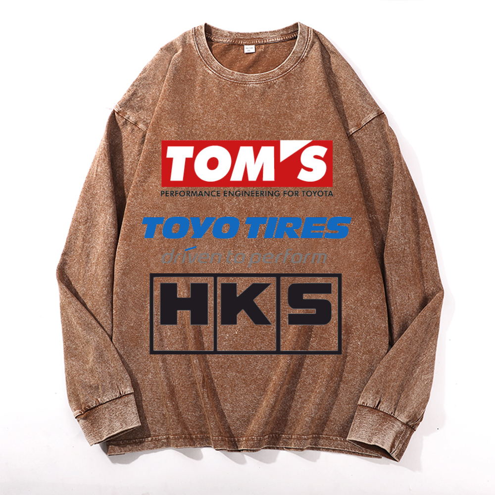 Tom's, Toyo Tires, HKS Vintage Cotton Wash Crewneck Sweatshirt