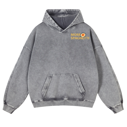 Spaghetti Cat Vintage Washed Cotton Back Art Hoodie