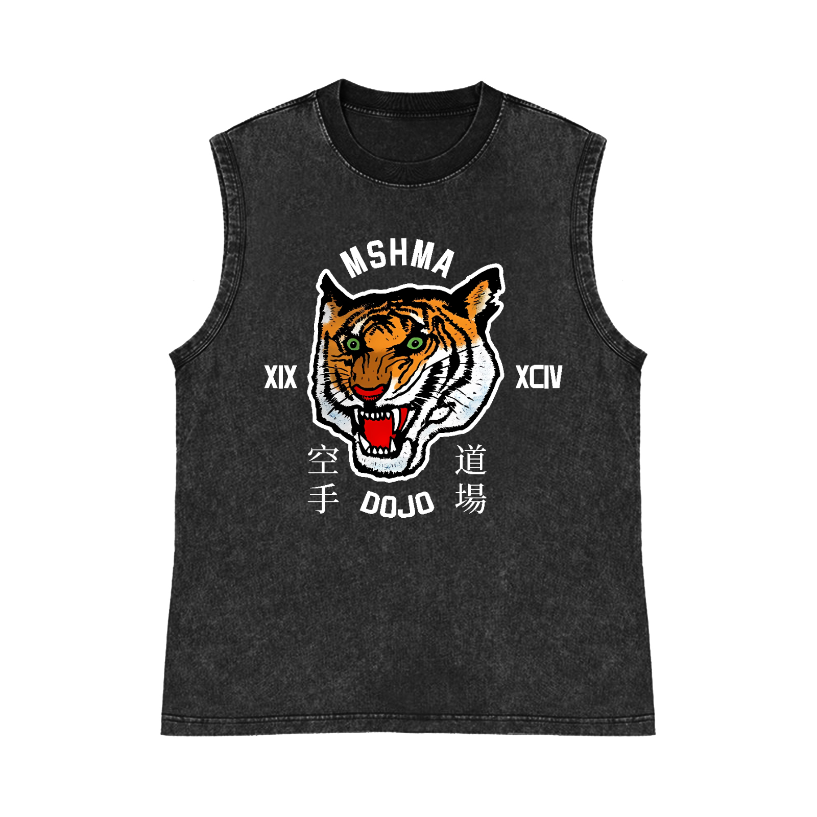 MSHMA Dojo Tiger Pure Cotton Wash-Dyed Sleeveless Tank Top
