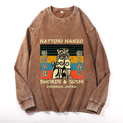 Hattori Hanzo Okinawa Japan Vintage Cotton Wash Crewneck Sweatshirt