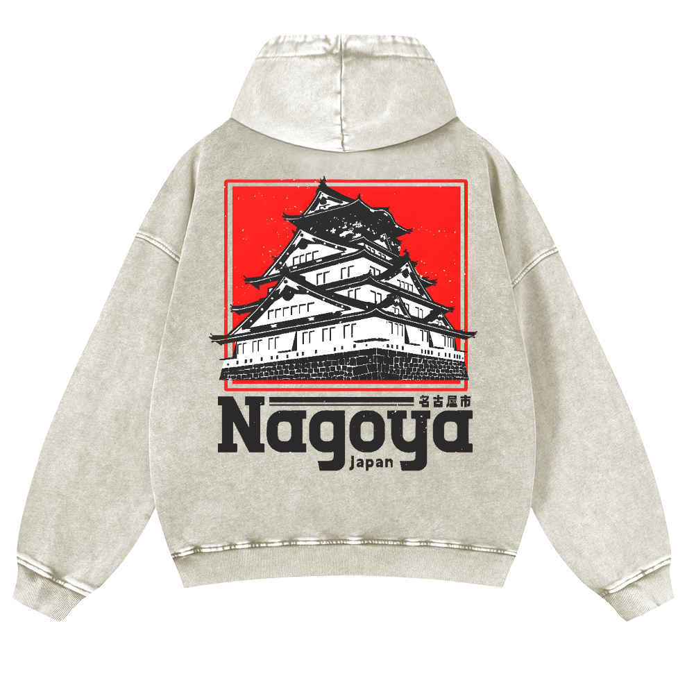 Nagoya Japan Vintage Washed Cotton Back Art Hoodie