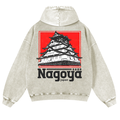 Nagoya Japan Vintage Washed Cotton Back Art Hoodie