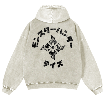 Monster Hunter Rise Vintage Washed Cotton Back Art Hoodie