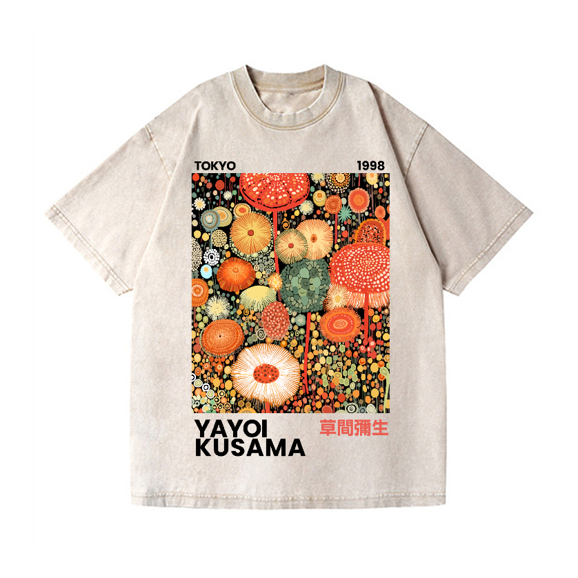 Yayoi Kusama Vintage Wash Japanese Design T-Shirt