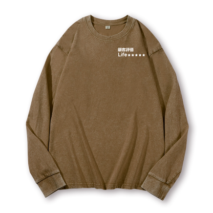 Life Vintage Washed Cotton Back Art Long-sleeve T-shirt