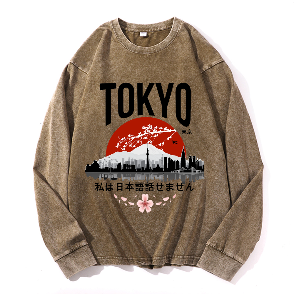 Vintage Cotton Wash Crewneck Sweatshirt