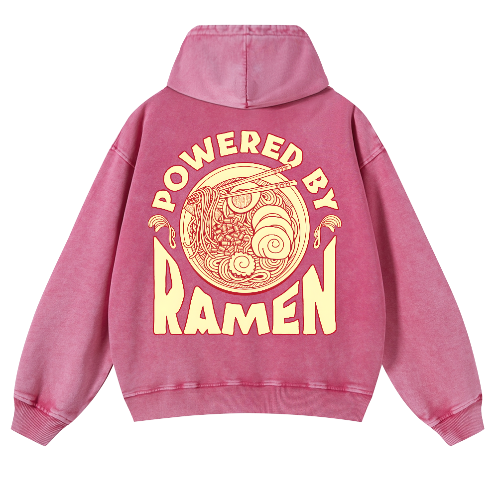 Ramen Vintage Washed Cotton Back Art Hoodie