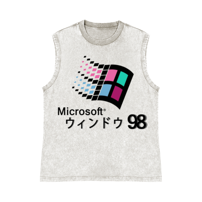 Microsoft Windows 98 Pure Cotton Wash-Dyed Sleeveless Tank Top