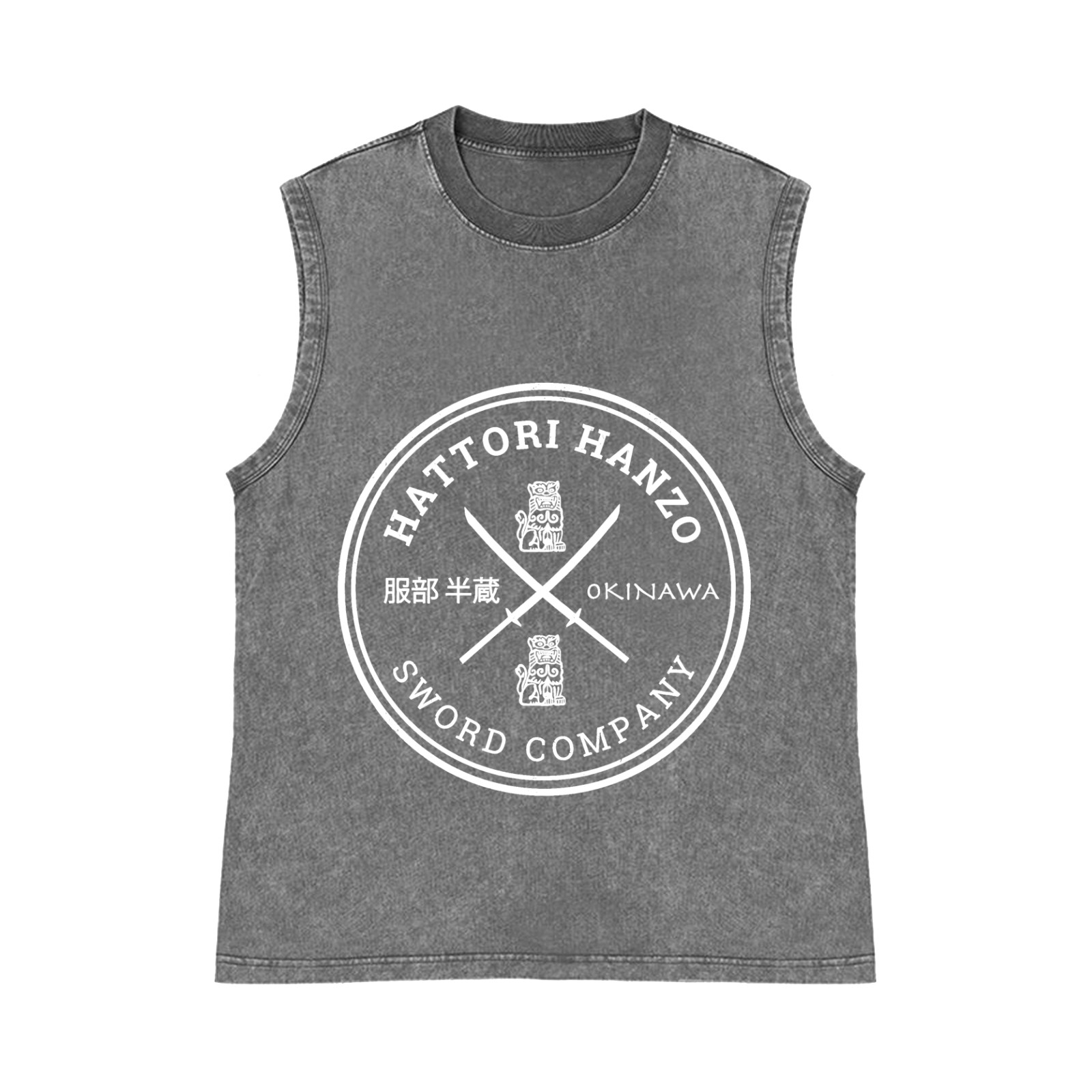 Hattori Hanzo Sword Company Pure Cotton Wash-Dyed Sleeveless Tank Top