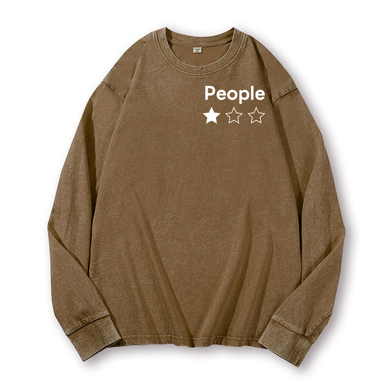 People Vintage Washed Cotton Back Art Long-sleeve T-shirt