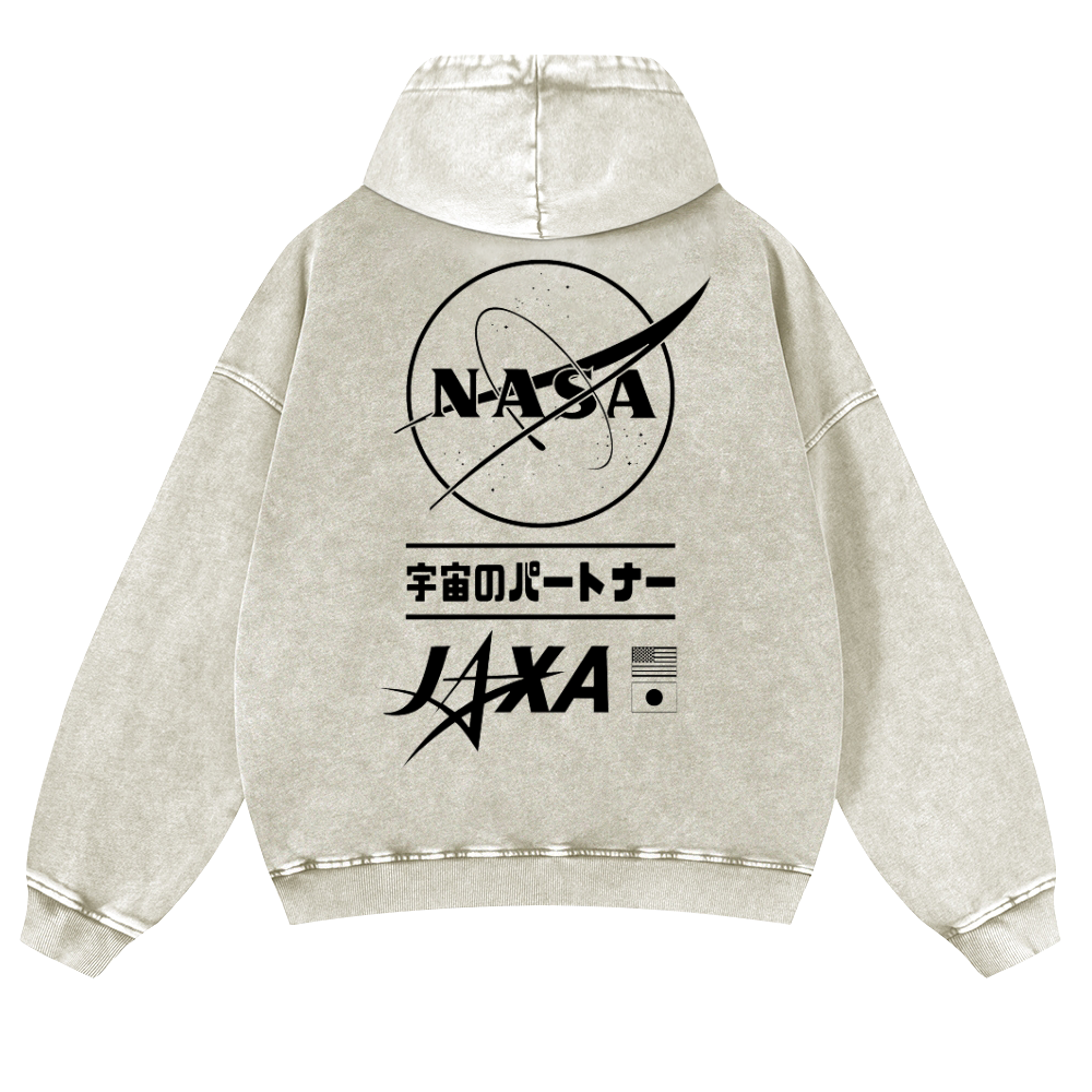 Nasa Vintage Washed Cotton Back Art Hoodie