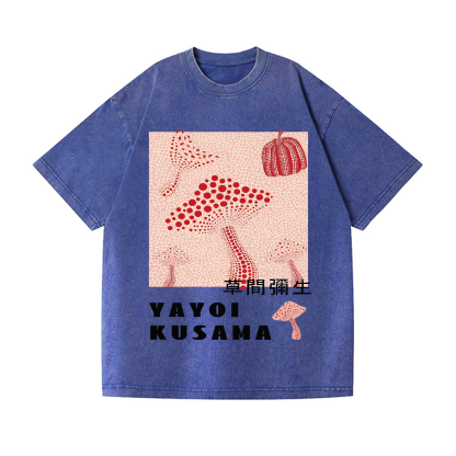 Yayoi Kusama Mushroom Pumpkin Vintage Wash Japanese Design T-Shirt