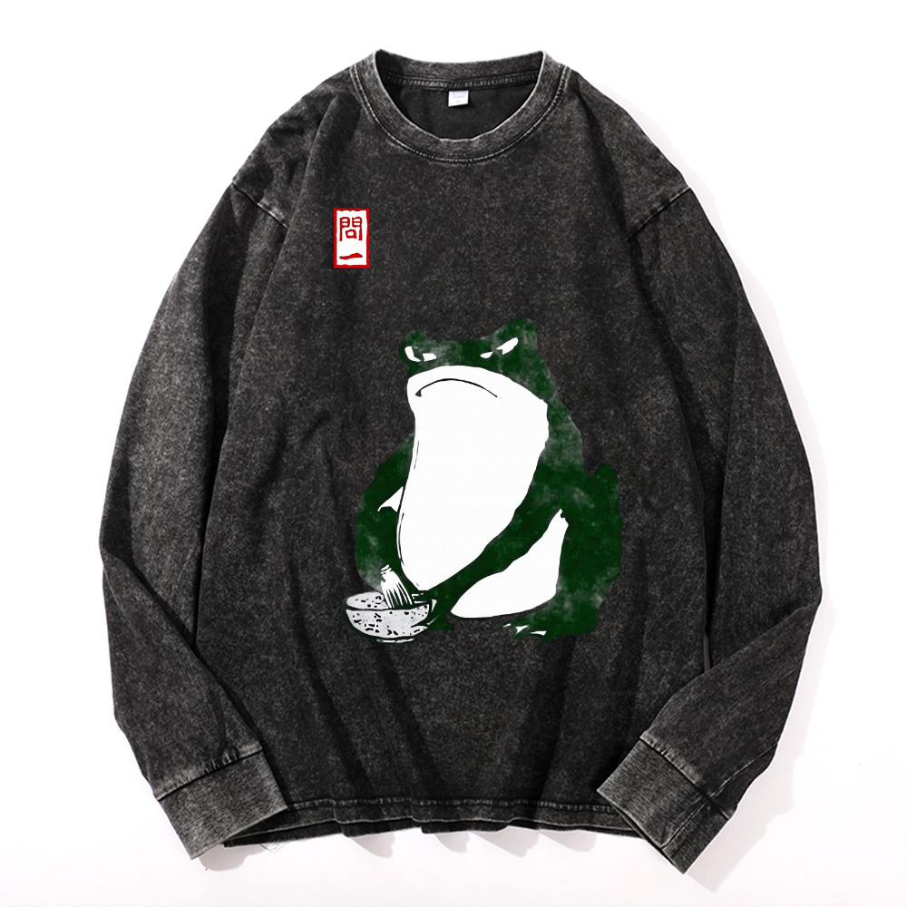 Frog Vintage Cotton Wash Crewneck Sweatshirt