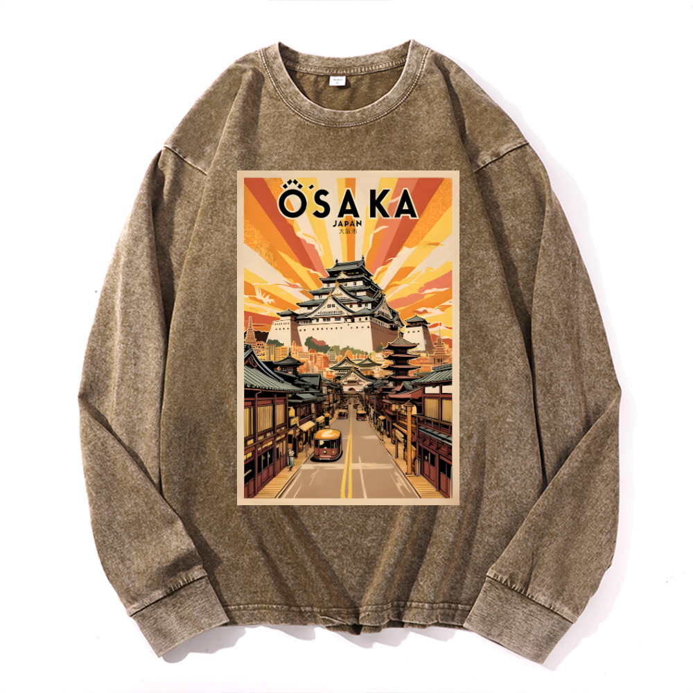 Osaka Vintage Cotton Wash Crewneck Sweatshirt