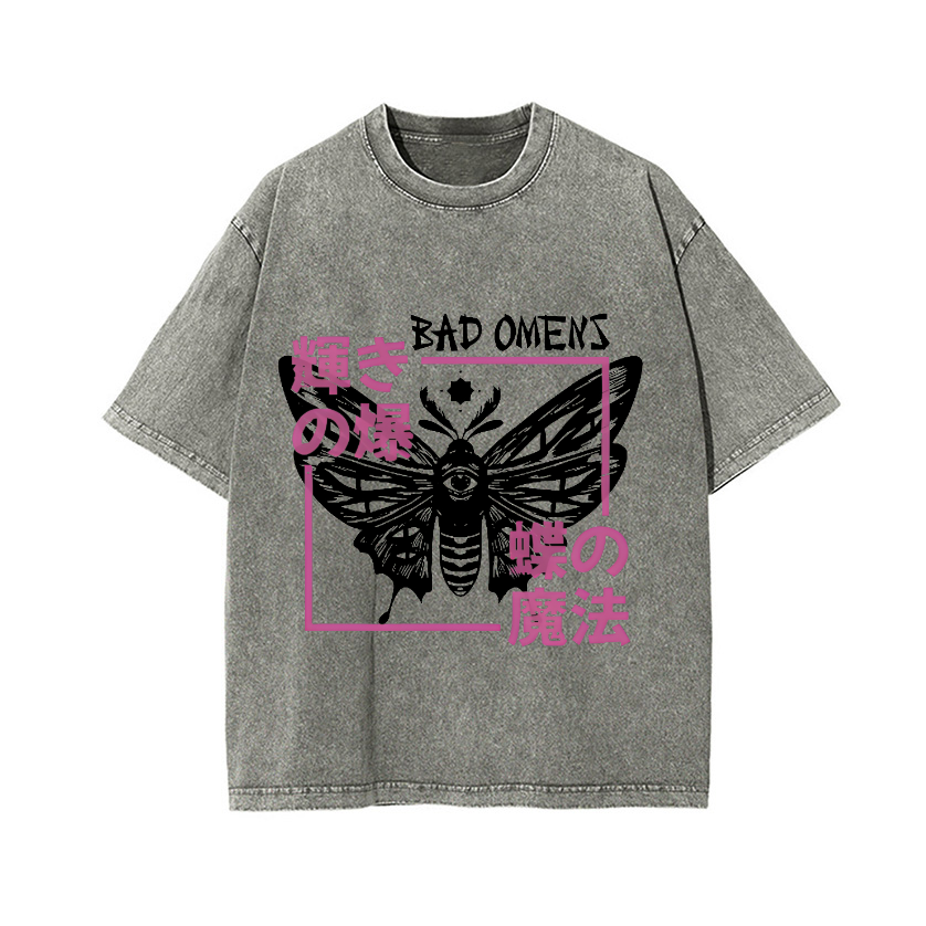 Butterfly Magic Vintage Wash Japanese Design T-Shirt