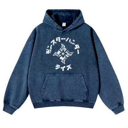 Monster Hunter Rise Vintage Washed Thick Cotton Hoodie