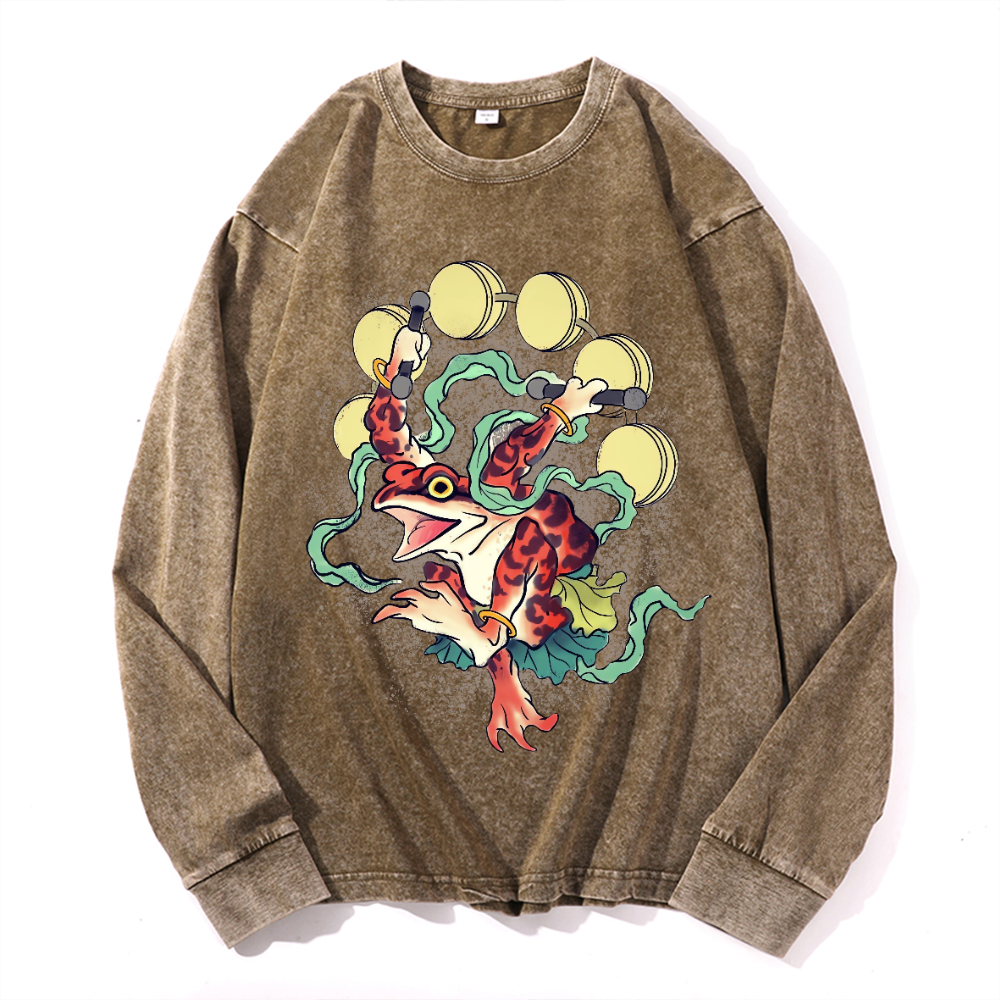 Frog Vintage Cotton Wash Crewneck Sweatshirt