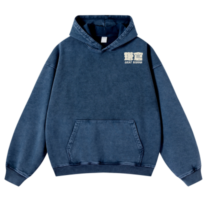 Kamakura Daibutsu Great Buddha Vintage Washed Cotton Back Art Hoodie