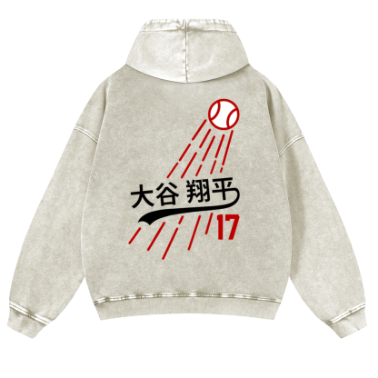 Shohei Ohtani Vintage Washed Cotton Back Art Hoodie