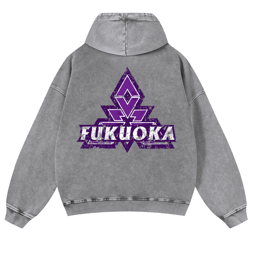 Fukuoka Vintage Washed Cotton Back Art Hoodie