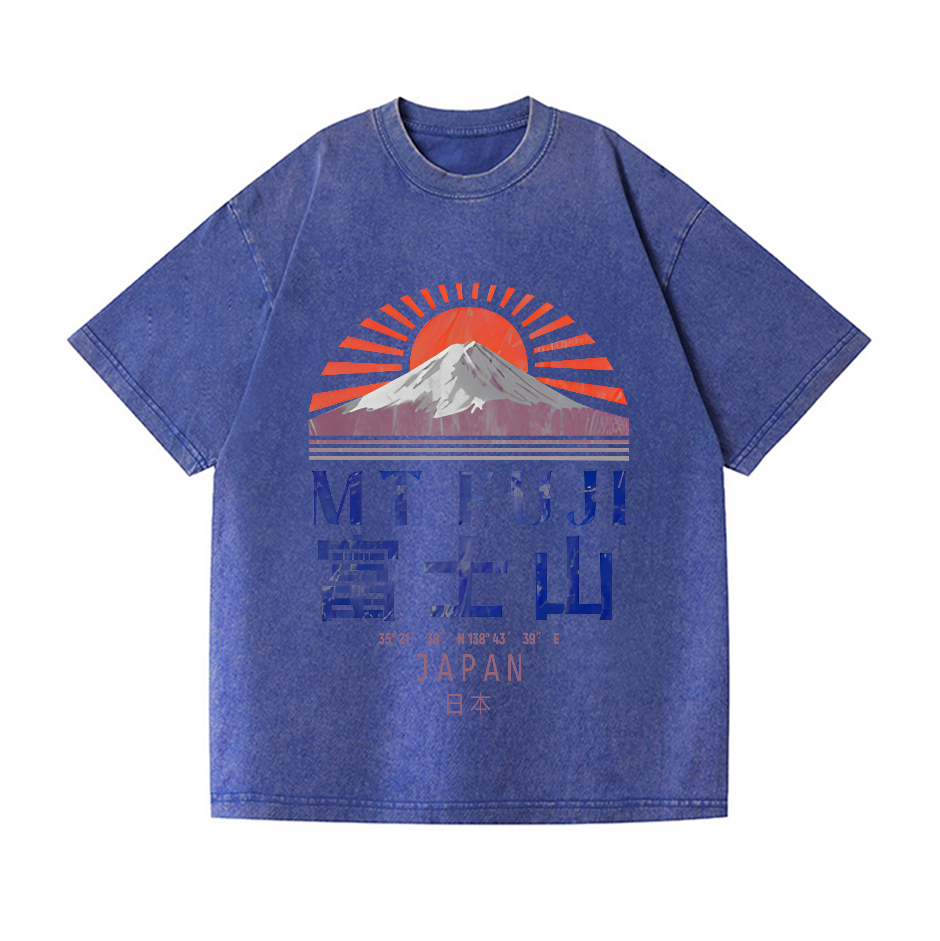 Mount Fuji Vintage Wash Japanese Design T-Shirt