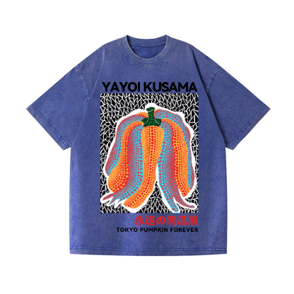ミルク T.yayoi Yayoi Kusama Pumpkin Vintage Wash Japanese Design T-Shirt