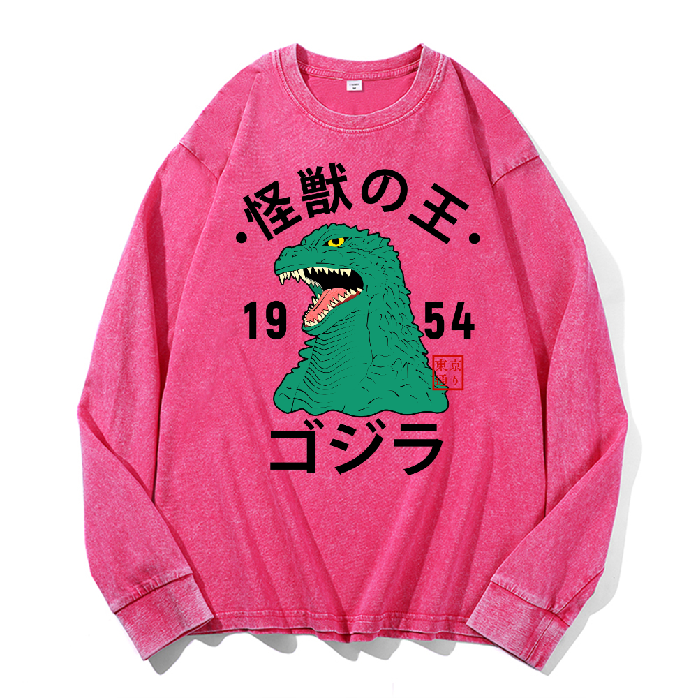 Kaiju Vintage Cotton Wash Long-sleeve T-shirt