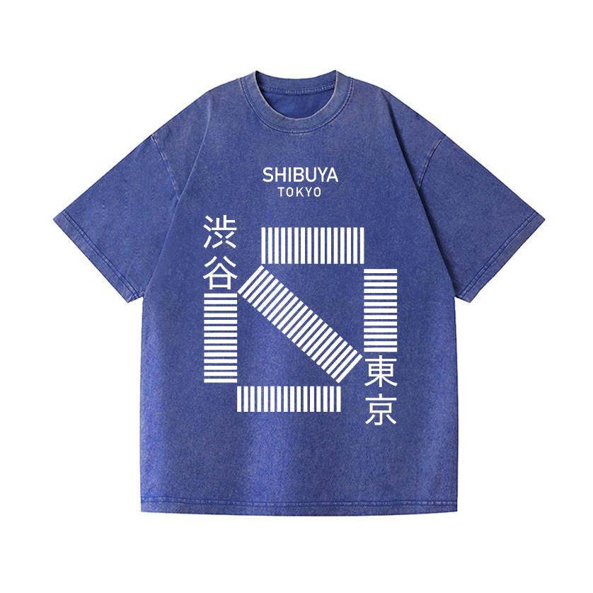 Shibuya Tokyo Vintage Wash Japanese Design T-Shirt