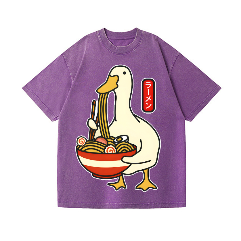Duck and Ramen Vintage Wash Japanese Design T-Shirt