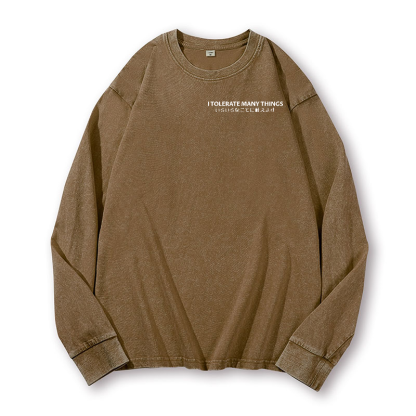 Lactose Cow Vintage Washed Cotton Back Art Long-sleeve T-shirt