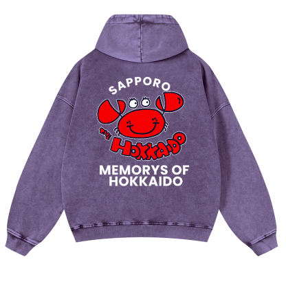 Sapporo Vintage Washed Cotton Back Art Hoodie