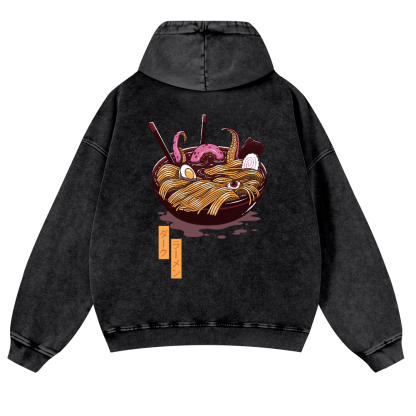 Ramen Vintage Washed Cotton Back Art Hoodie