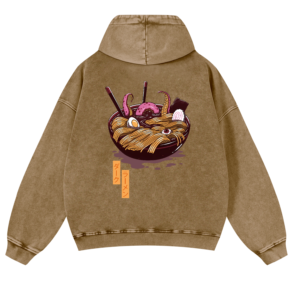 Ramen Vintage Washed Cotton Back Art Hoodie