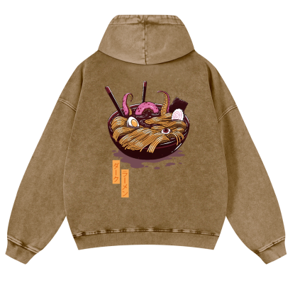 Ramen Vintage Washed Cotton Back Art Hoodie