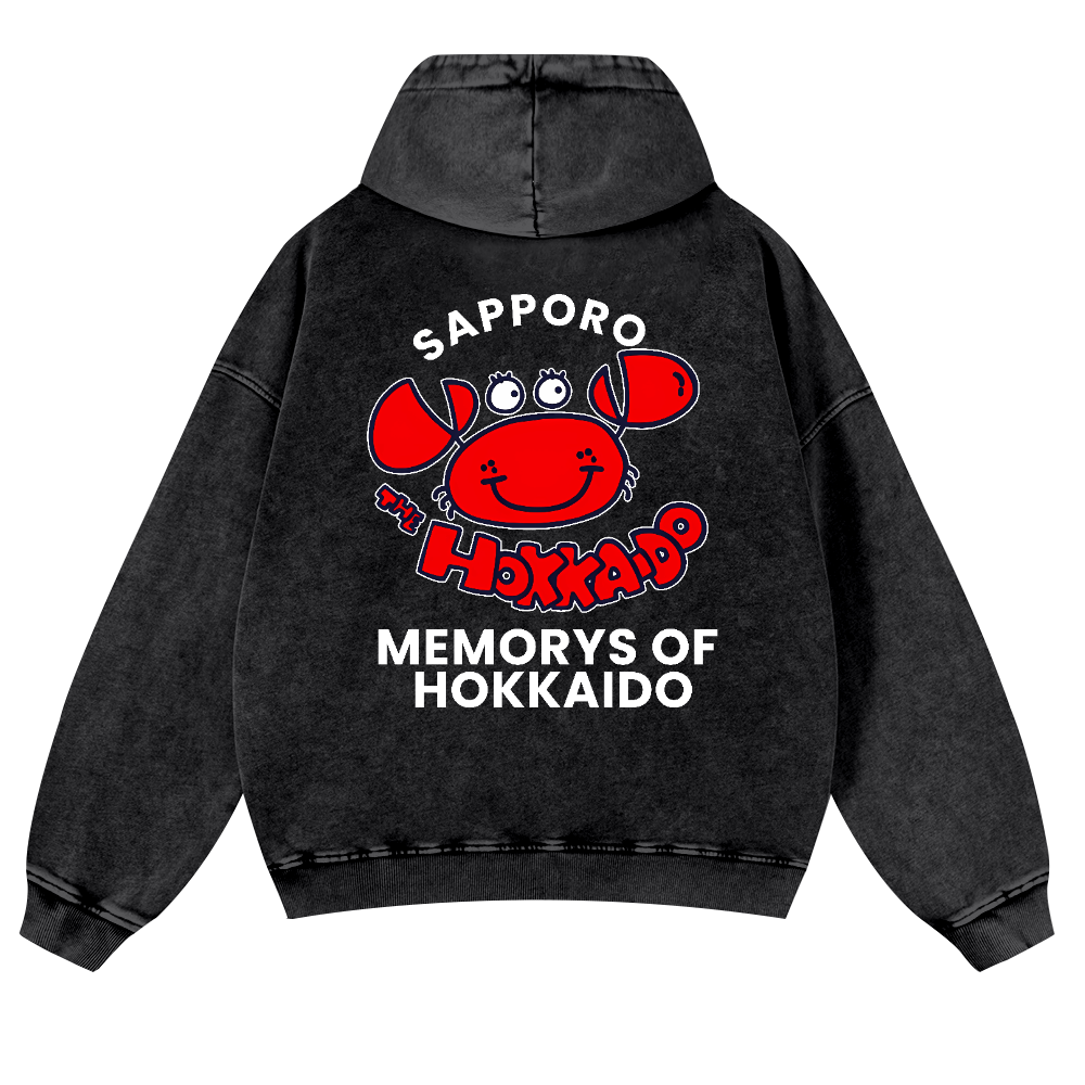 Sapporo Vintage Washed Cotton Back Art Hoodie